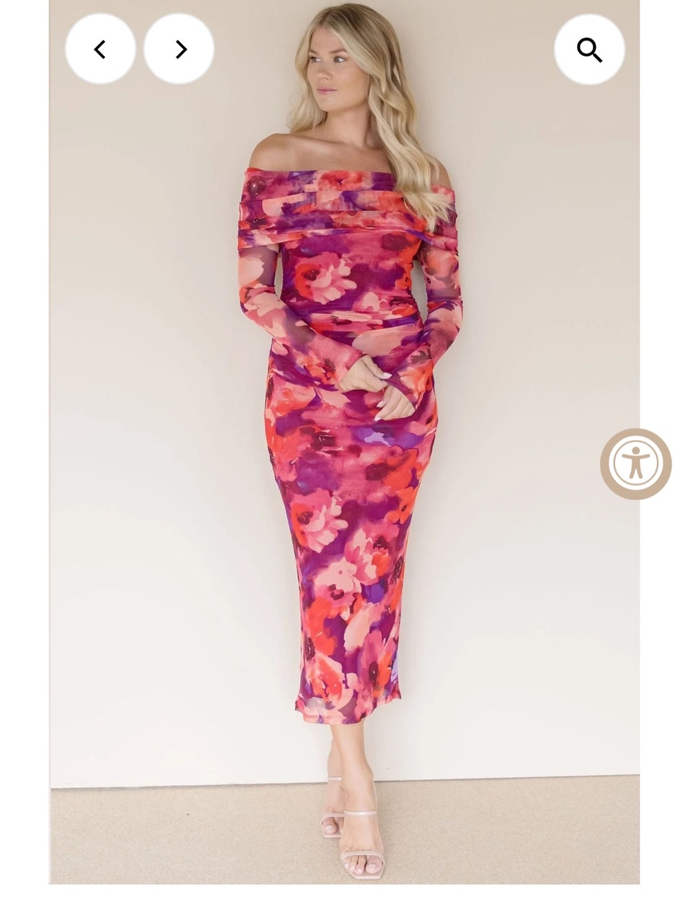 Wren Watercolor Floral Midi Dress in Pink, Purple & Coral